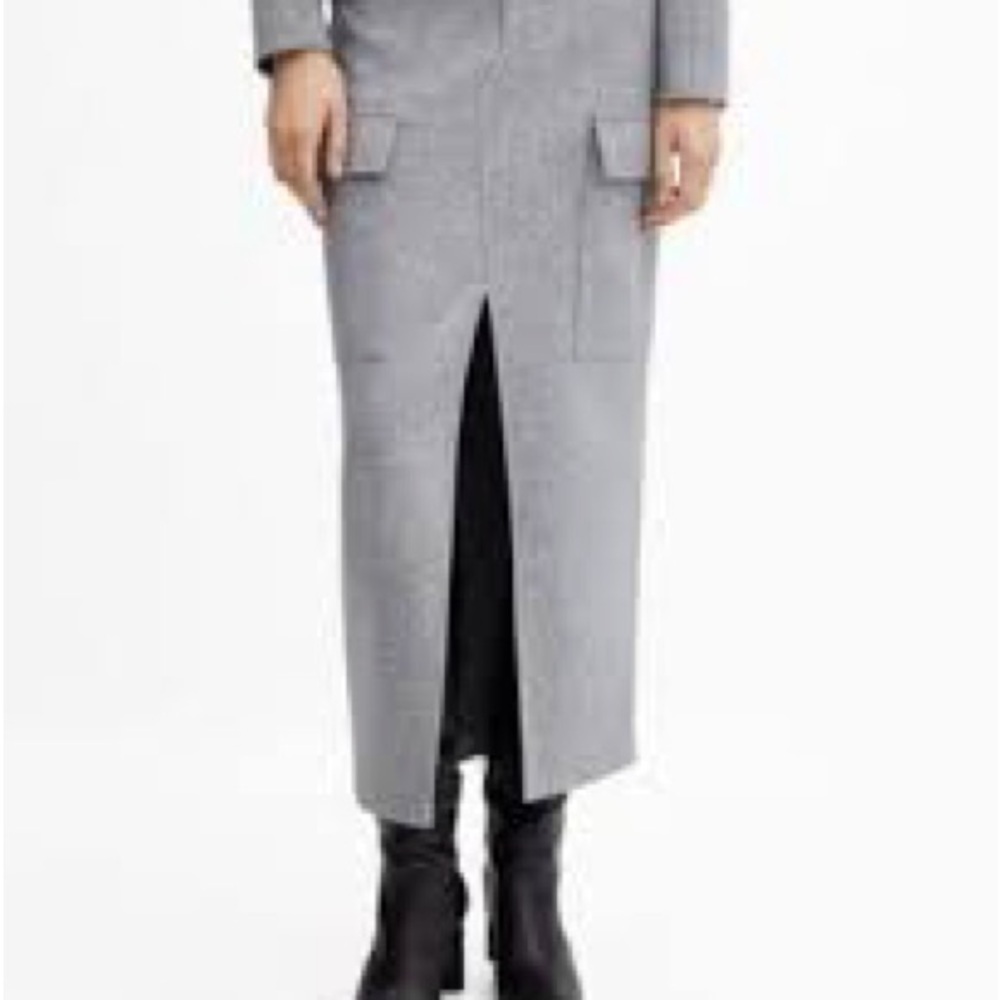 Mango Gray Maxi Skirt